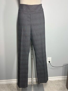 Women's Gray Plaid Wide-Leg Pants